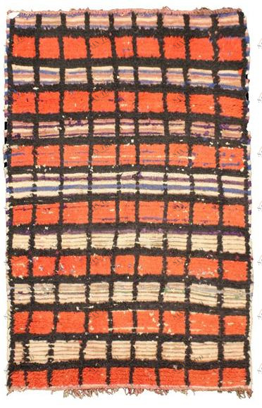 AFOLKI Прямоугольный шерстяной коврик с длинным ворсом и геометрическими мотивами Azilal Ta962be