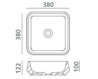 Квадратная столешница из Долотека© Acquabella Acquawhite ARCH-00107600