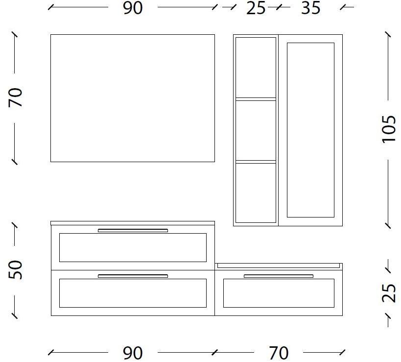 Mobiltesino Настенная тумба под умывальник из ясеня с ящиками Frame sun-id-1354787 - Вид №4
