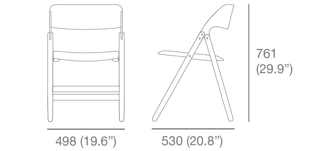 Складной стул грецкого ореха Case NARIN ARCH-00055939 - Вид №2