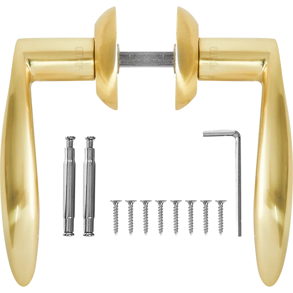 Дверные ручки Punto Viola без запирания цвет матовое золото STLM-2187007 - Вид №1