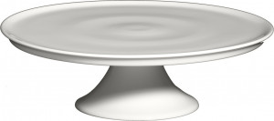 10543485 Dibbern Блюдо круглое на ножке Dibbern Белый декор 32см, фарфор Фарфор костяной