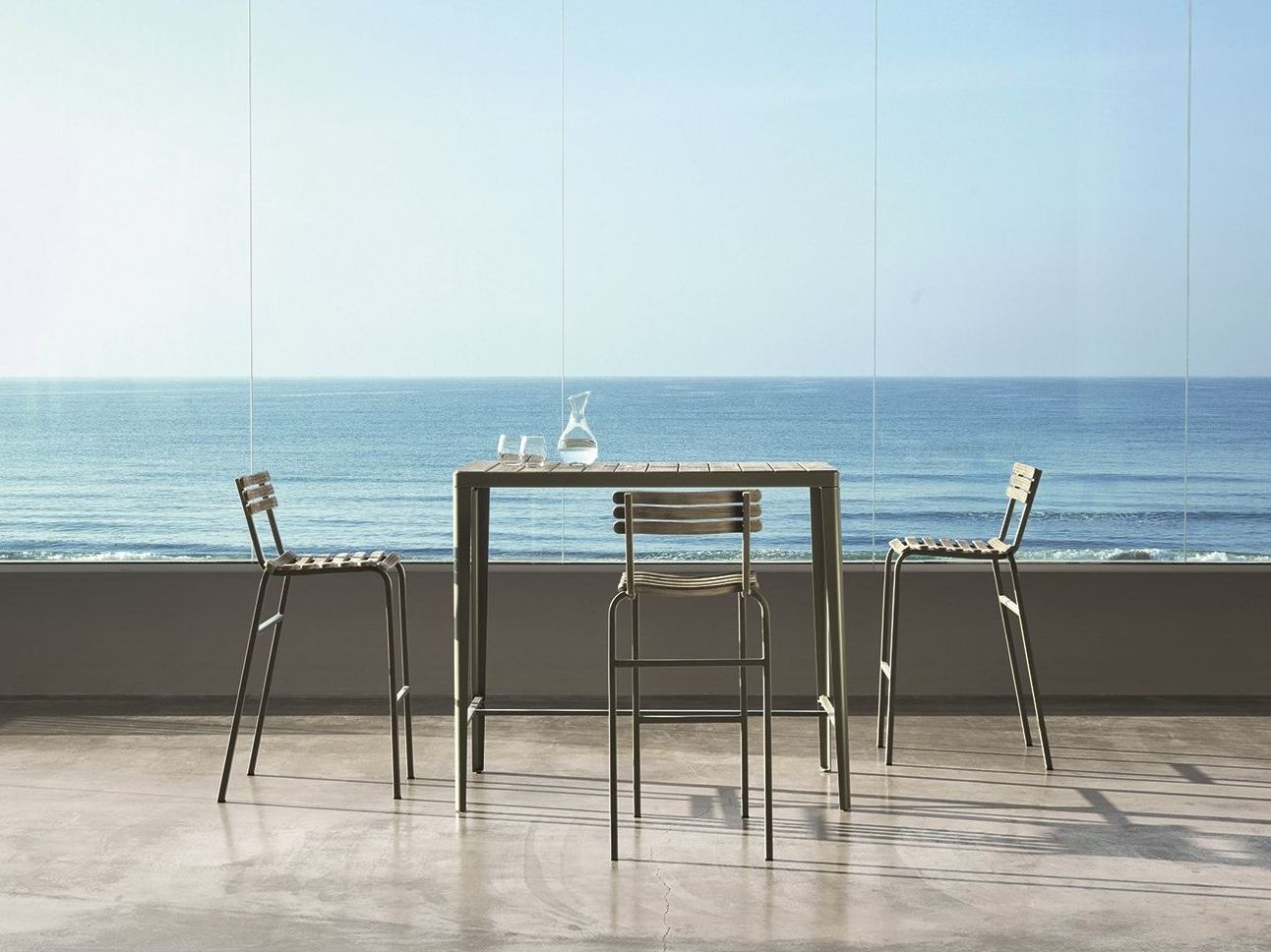 Высокий прямоугольный садовый стол из тикового дерева Ethimo Laren ARCH-00053197 - Вид №1