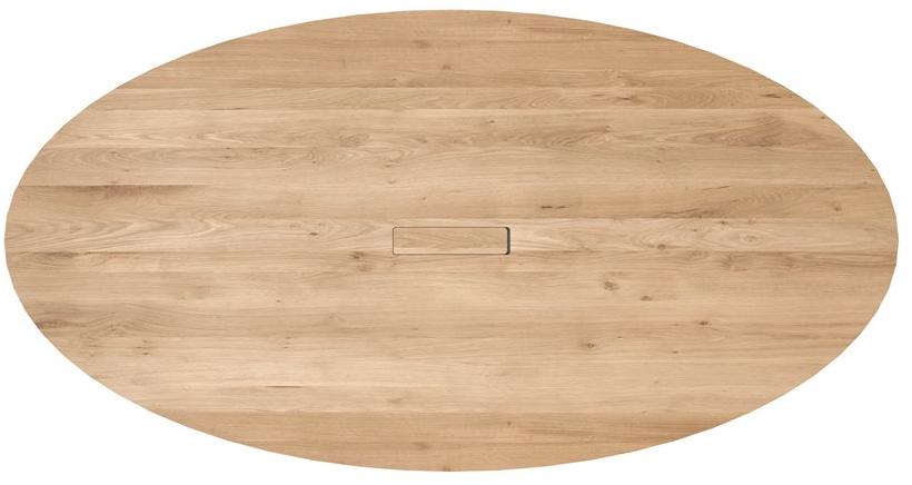 Ethnicraft Овальный стол для совещаний из дуба с системой прокладки кабелей Oak mikado sun-id-1443500 - Вид №2