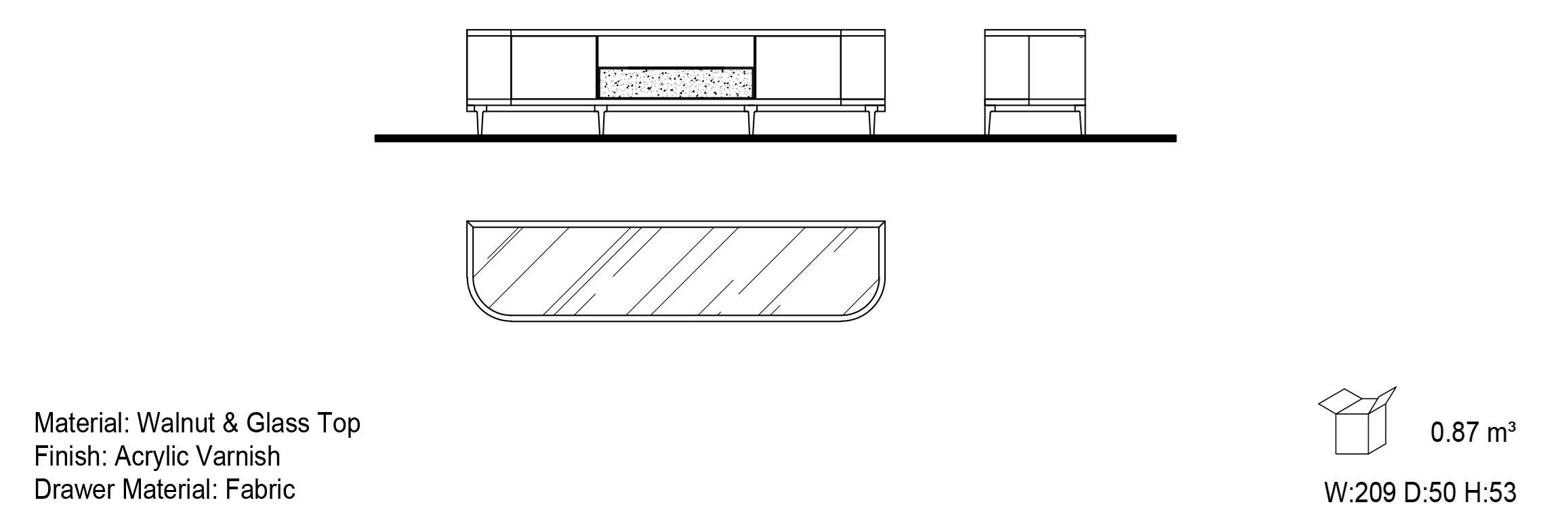Деревянный низкий ТВ-шкаф Mobi ARCH-00096854 - Вид №5