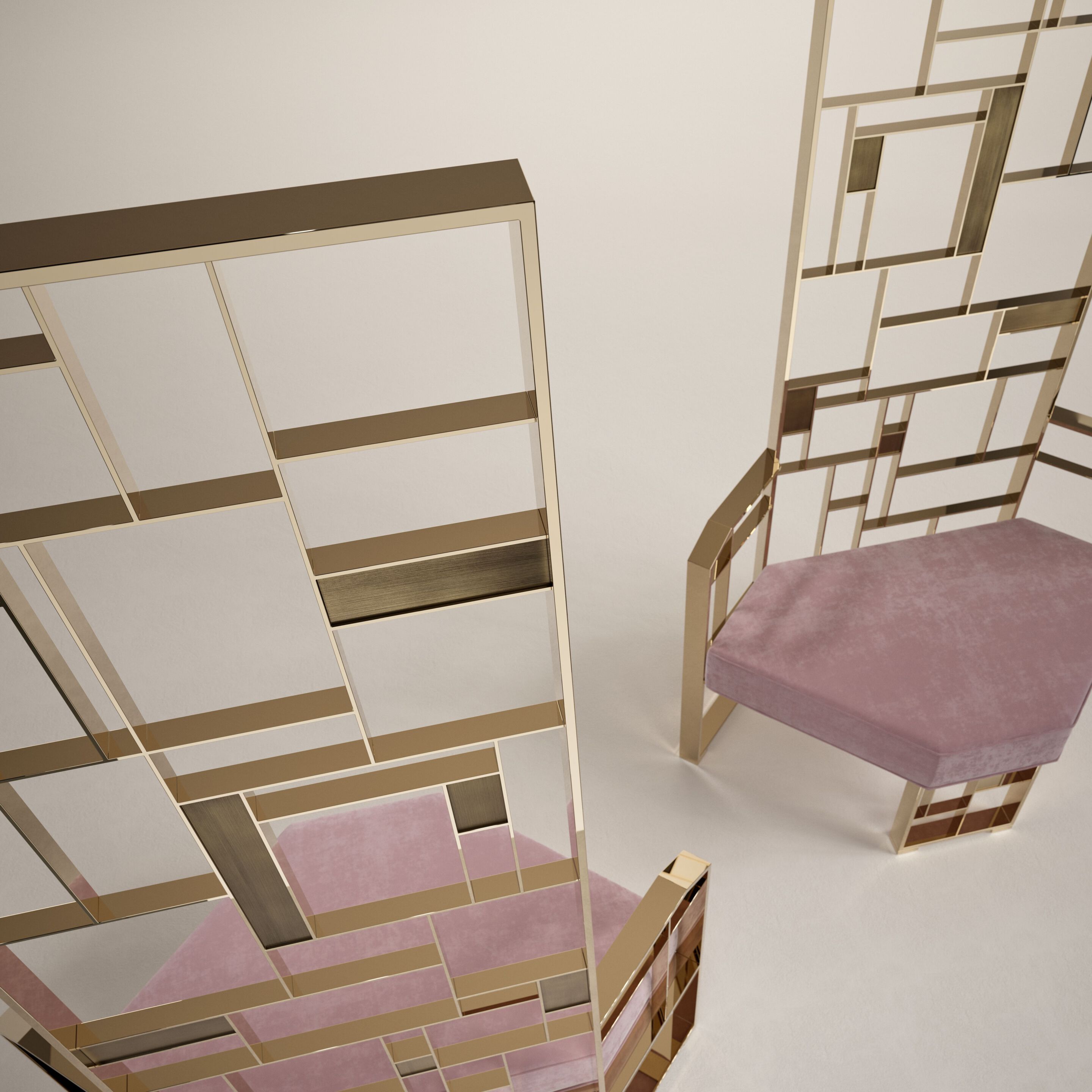 Латунное кресло с высокой спинкой Galbiati Exclusive Interiors ARCH-00029144 - Вид №1