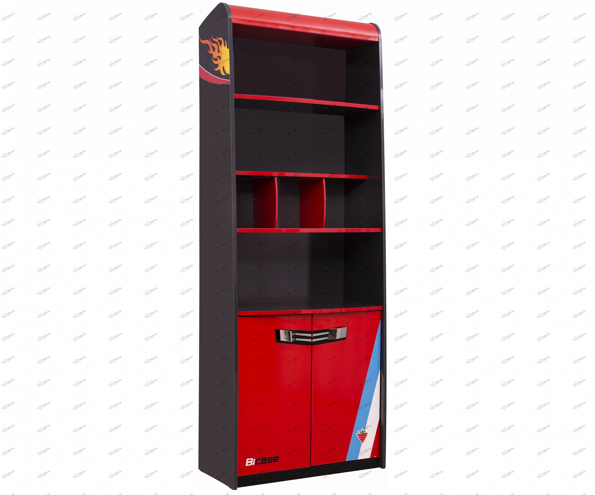 Стеллаж для книг с дверцами черно-красный Champion Racer CILEK CHAMPION RACER 00-3832188 Черный;красный Santreyd 