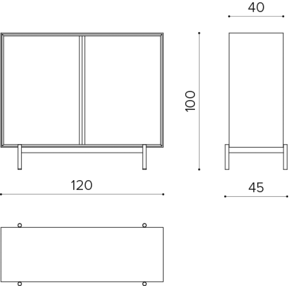 BL C120100 Cabinet W120 D45 H100 Consolle True Design Blade - Вид №1
