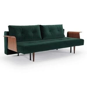 Диван Recast Plus с подлокотниками Rests из ореха, зеленый