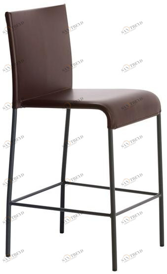 Potocco Высокий кожаный табурет со спинкой Agra 688/sc