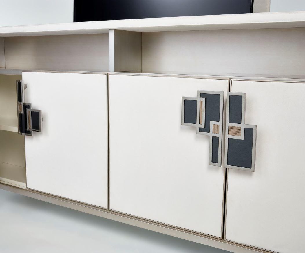 Кожаный шкаф для телевизора с распашными дверцами Sicis Dongiovanni ARCH-00110026 - Вид №4