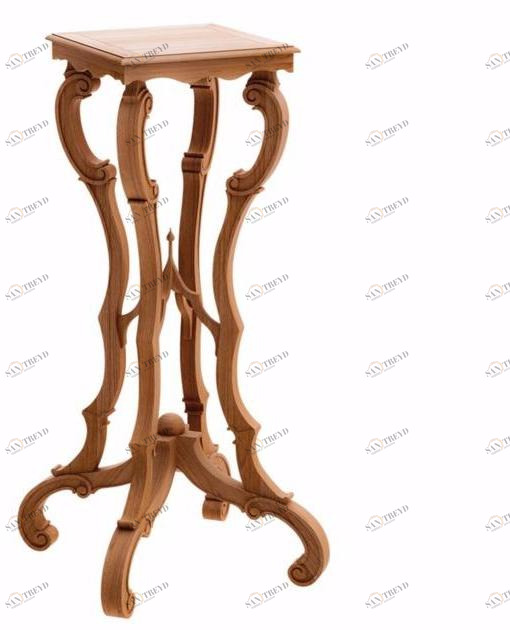 ASTELLO Постамент из тика Fleur de lys sun-id-1492741