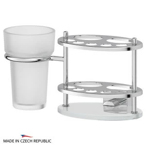 Держатель з/щеток и пасты со стаканом стекло FBS ESP 061