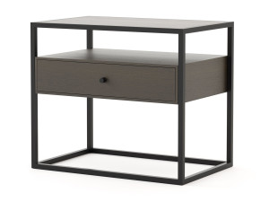 Прямоугольная прикроватная тумбочка из шпона с ящиками