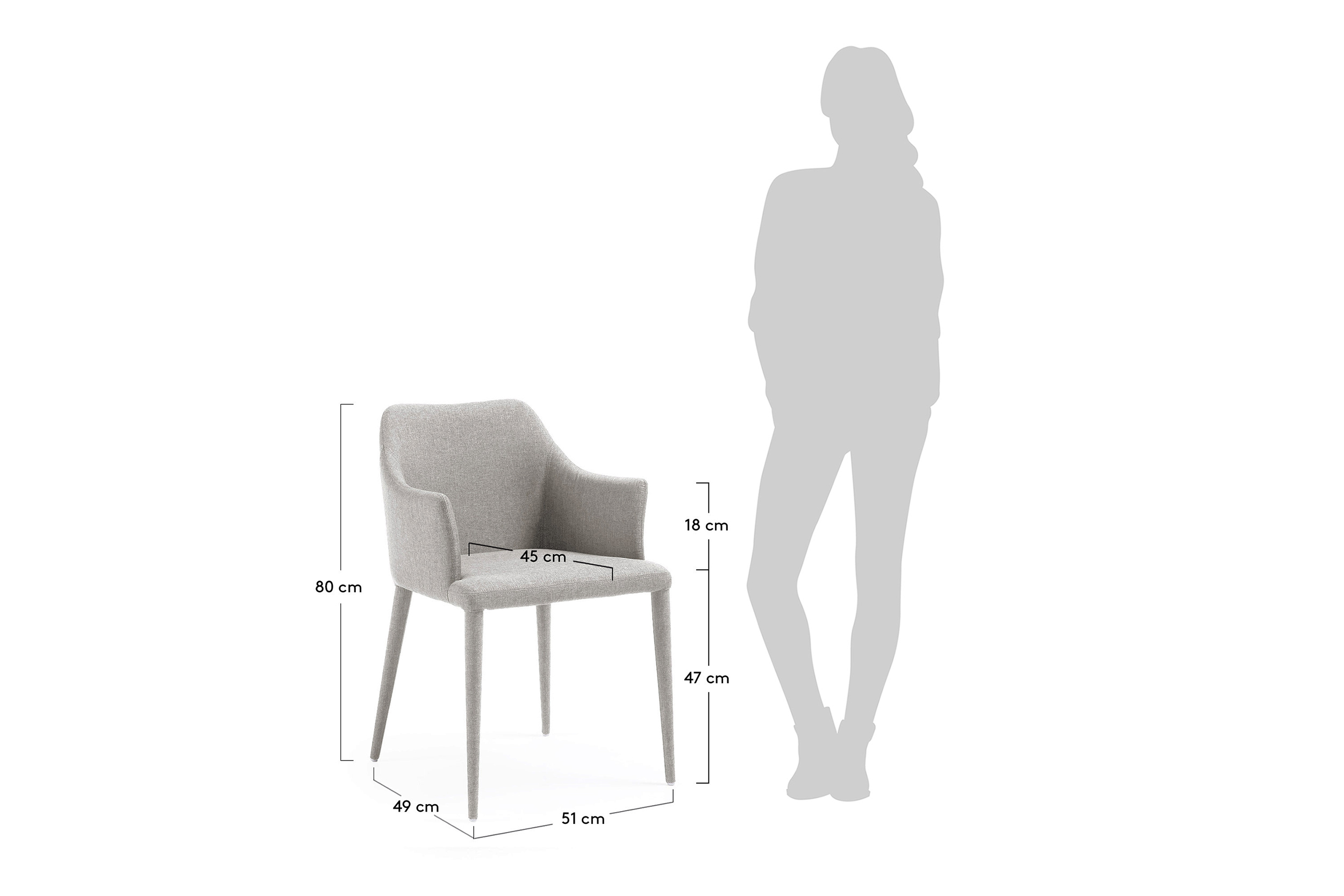 8433840325828 Кресло светло-серое LA FORMA Danai  - Вид №3