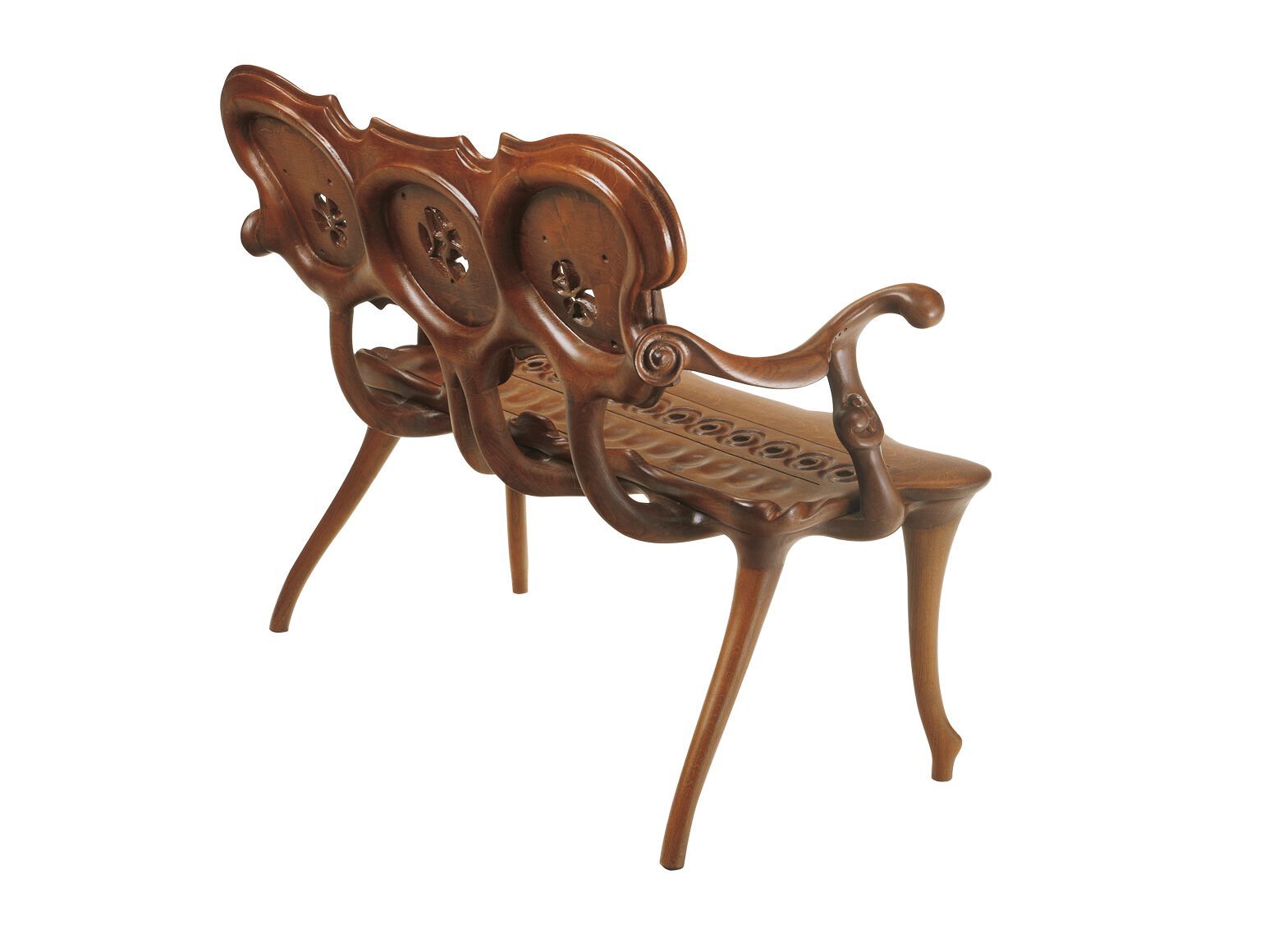 Скамья из массива дерева со спинкой BD Barcelona Гауди ARCH-00014685