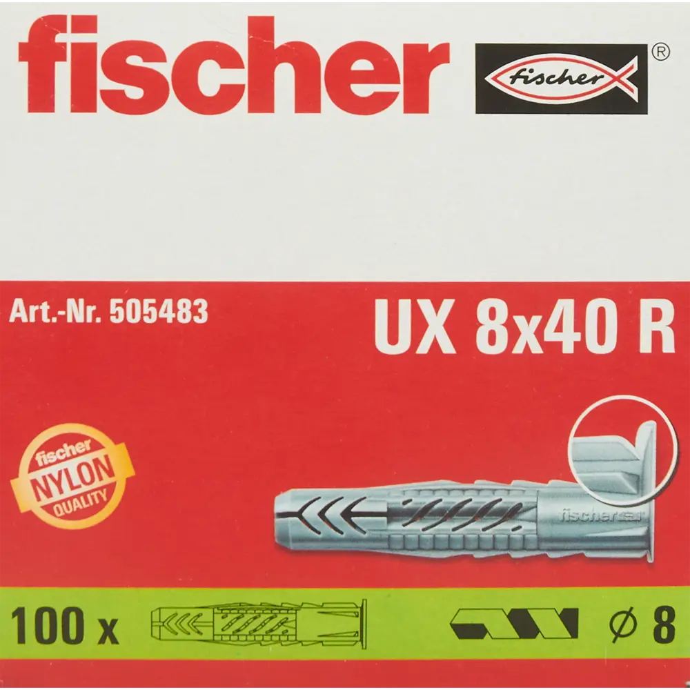 Дюбель для всех типов стен Fischer UX 8x40 мм нейлон цвет серый 100 шт STLM-2003802 - Вид №3