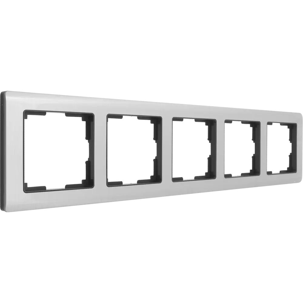 Рамка для розеток и выключателей Werkel Metallic 5 постов металл цвет глянцевый никель STLM-2148978 - Вид №1