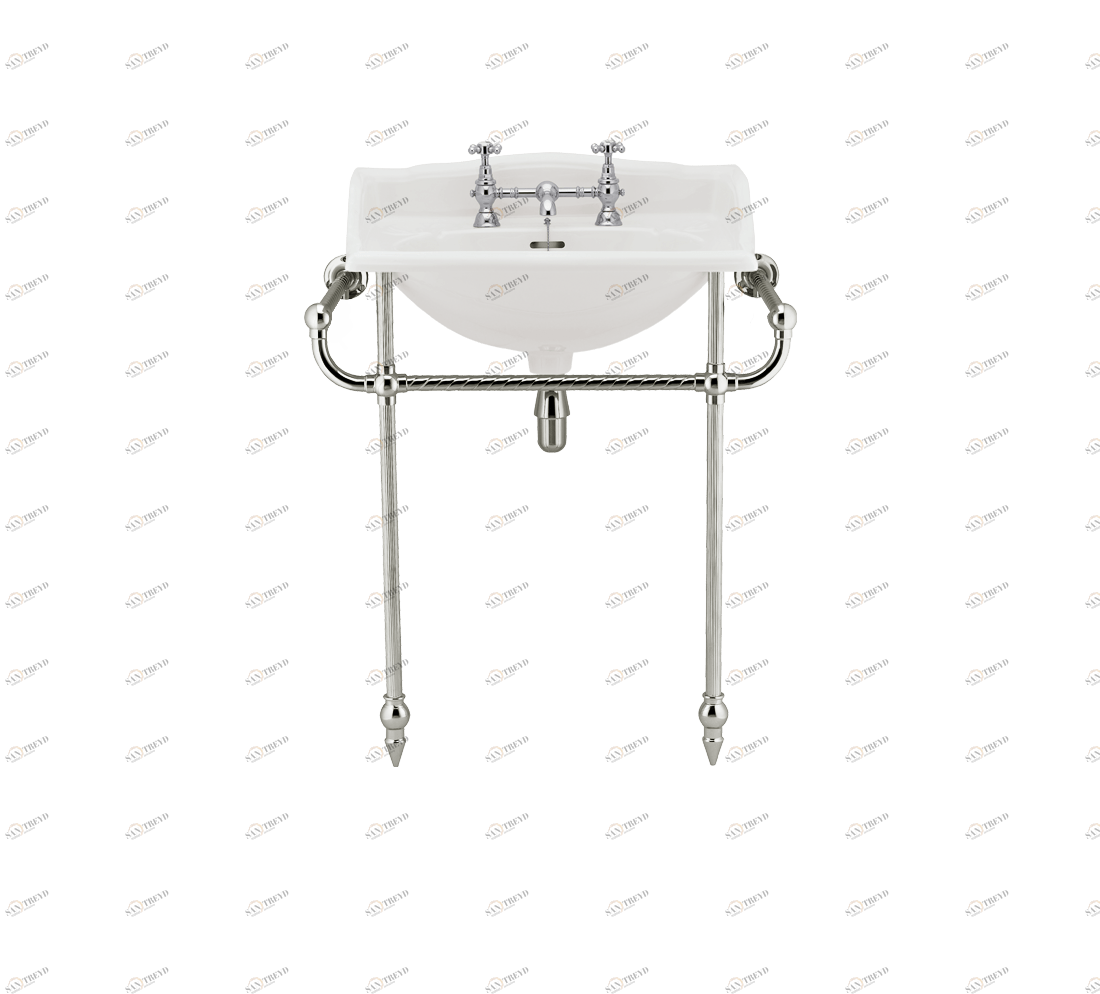 Gentry Home Таз большой белый Victorian Никель GH101805