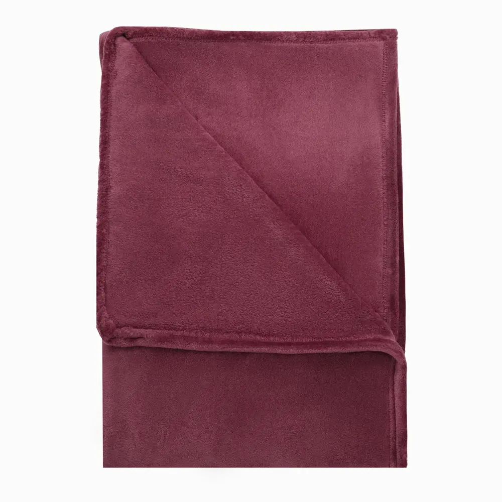 Плед Flandria 200x220 см микрофибра цвет темно-бордовый Santreyd STLM-2146975