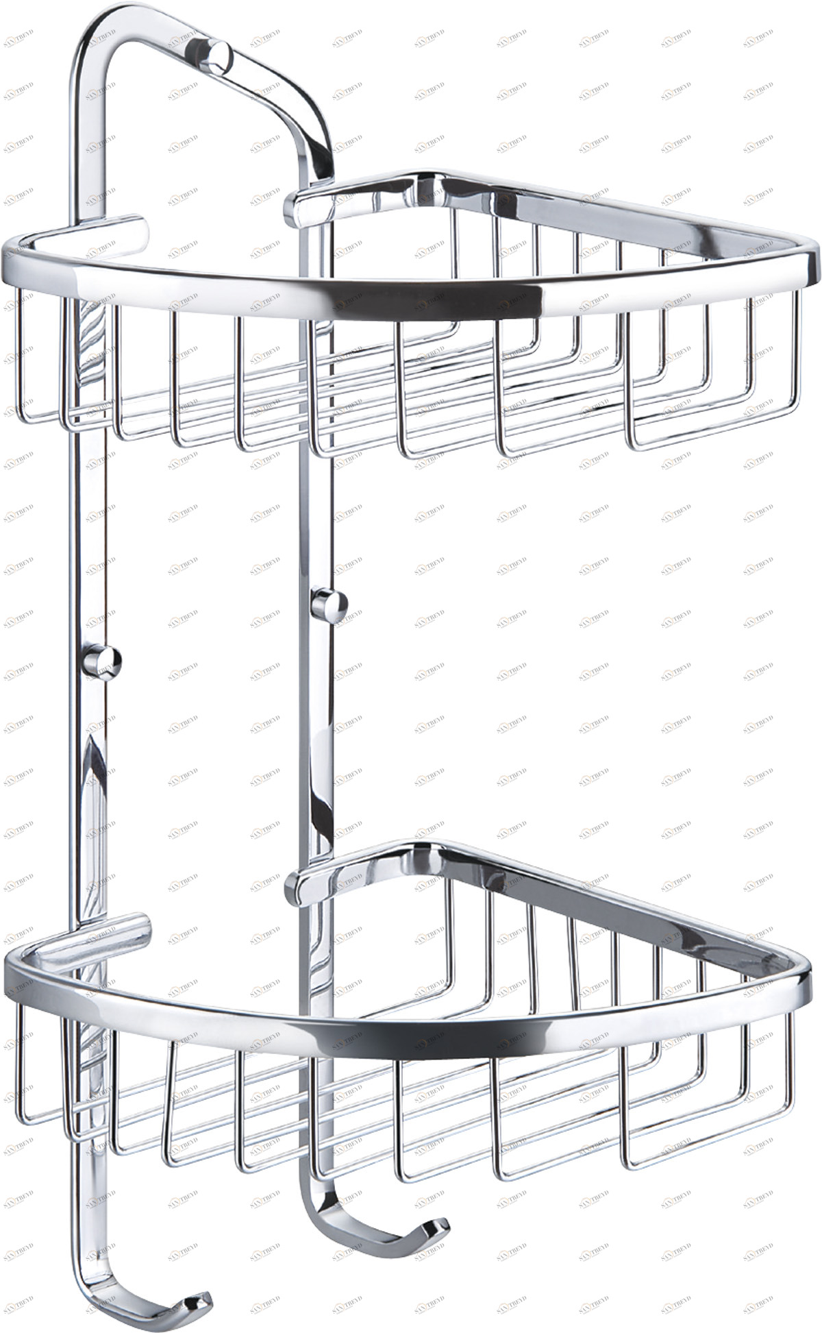 Полка угловая 2-ярусная, 180х180х410 мм ART&MAX AM-G-8962-Cr 
