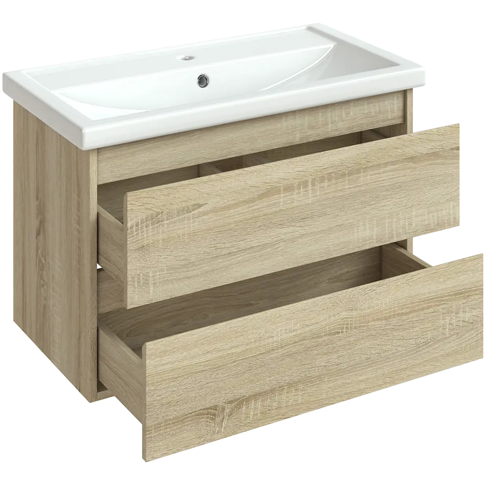 Тумба под раковину подвесная Vigo Matteo 80 см цвет дуб сонома STLM-2090196 - Вид №2