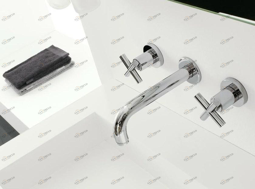 ZAZZERI Смеситель для умывальника настенный на 3 отверстия Da-da sun-id-1357249