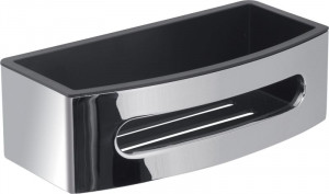 A618(43) Gedy, решётка прямоугольная 1-уров. c вынимающимся пластиковым вкладышем, цвет хром - черный пластик