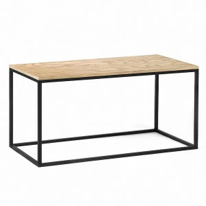 Журнальный столик прямоугольный светлый дуб с черными ножками 80 см Darmian black INTELLIGENT DESIGN  260835 Дуб сонома;бежевый;черный