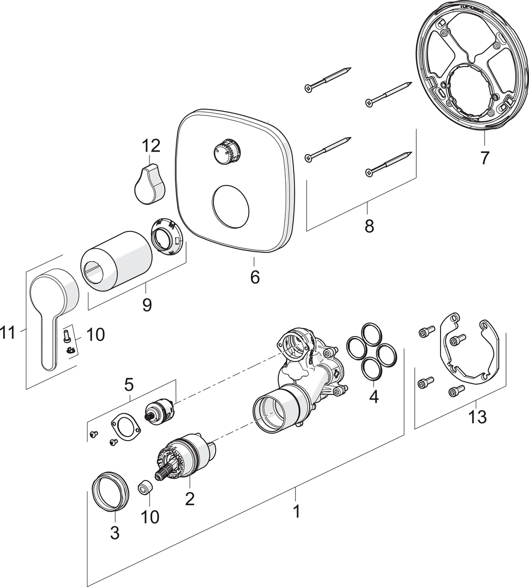 Oras 3088 Панель смесителя для ванны и душа 3088 Inspera Хром  - Вид №4