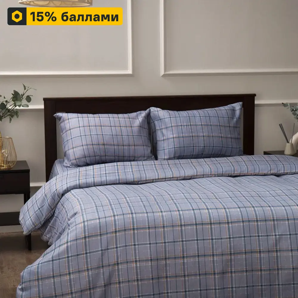 Комплект постельного белья Eclair Джекет евро полисатин серо-голубой 89396262 STLM-1383833