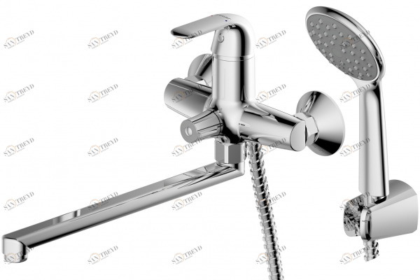 Смеситель для ванны излив 300 мм с аксессуарами FIT F6135188CP-LB-RUS bravat