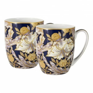 Кружки фарфоровые 2 шт сине-желтые "Акант. У. Моррис" CARMANI У. МОРРИС 00-3946532 Желтый;синий