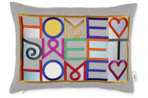 VITRA Вышитые подушки - Home Sweet Home, светло-серый Alexander Girard, 1952