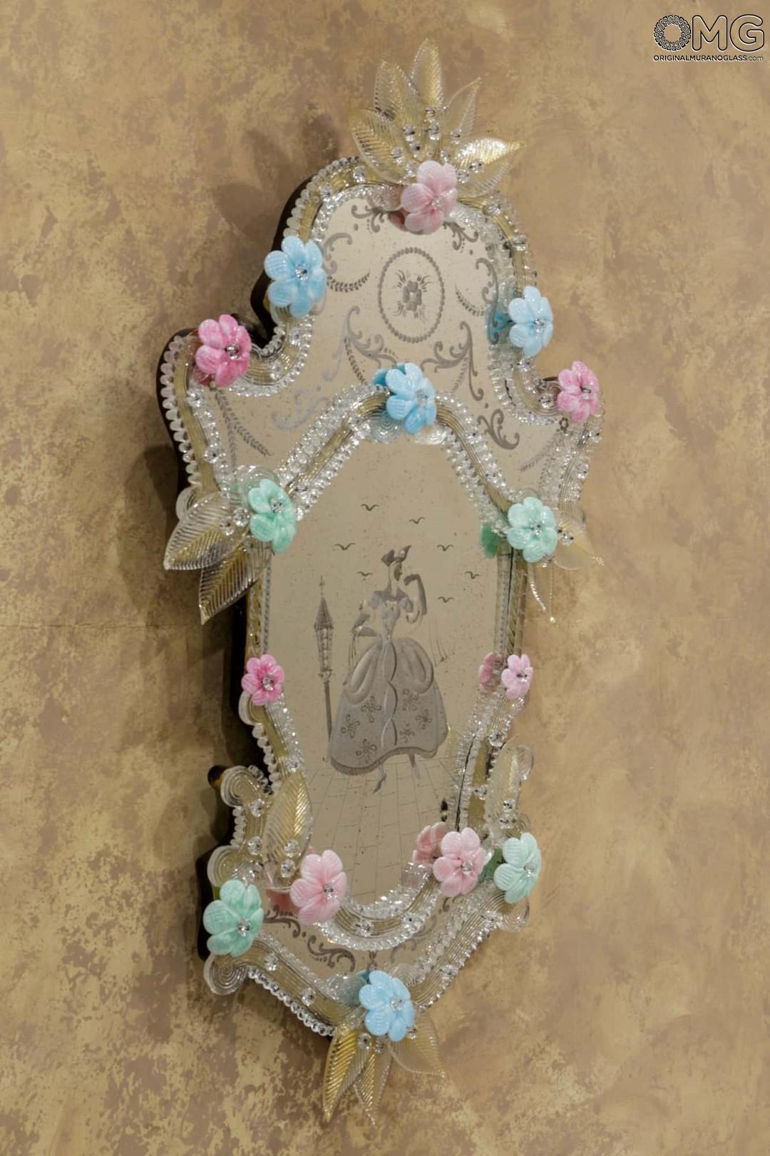 997 ORIGINALMURANOGLASS Венецианское зеркало Dama Ivana - муранское стекло OMG  см  - Вид №1