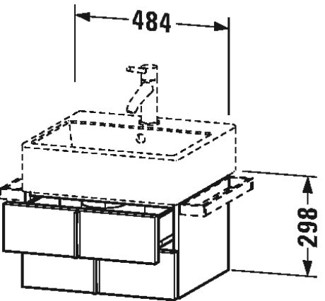 VA628407575 Тумбочка подвесная Vero Air #VA6284 484 x 431 мм Лен, декор Duravit - Вид №1