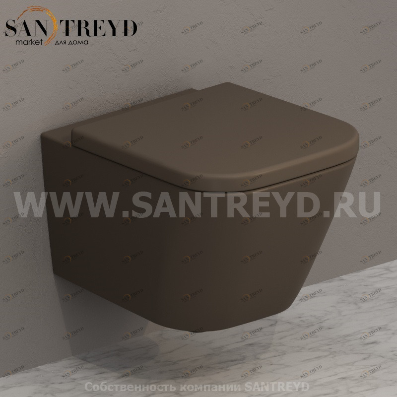 STS07CS Подвесной унитаз настенный Коричневый Ceramica Globo STONE Италия