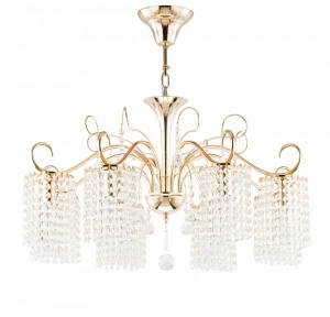 Люстра подвесная золото Leona FR1127-PL-08-G FREYA ДИЗАЙНЕРСКИЕ, CRYSTAL 00-3956416 Золото