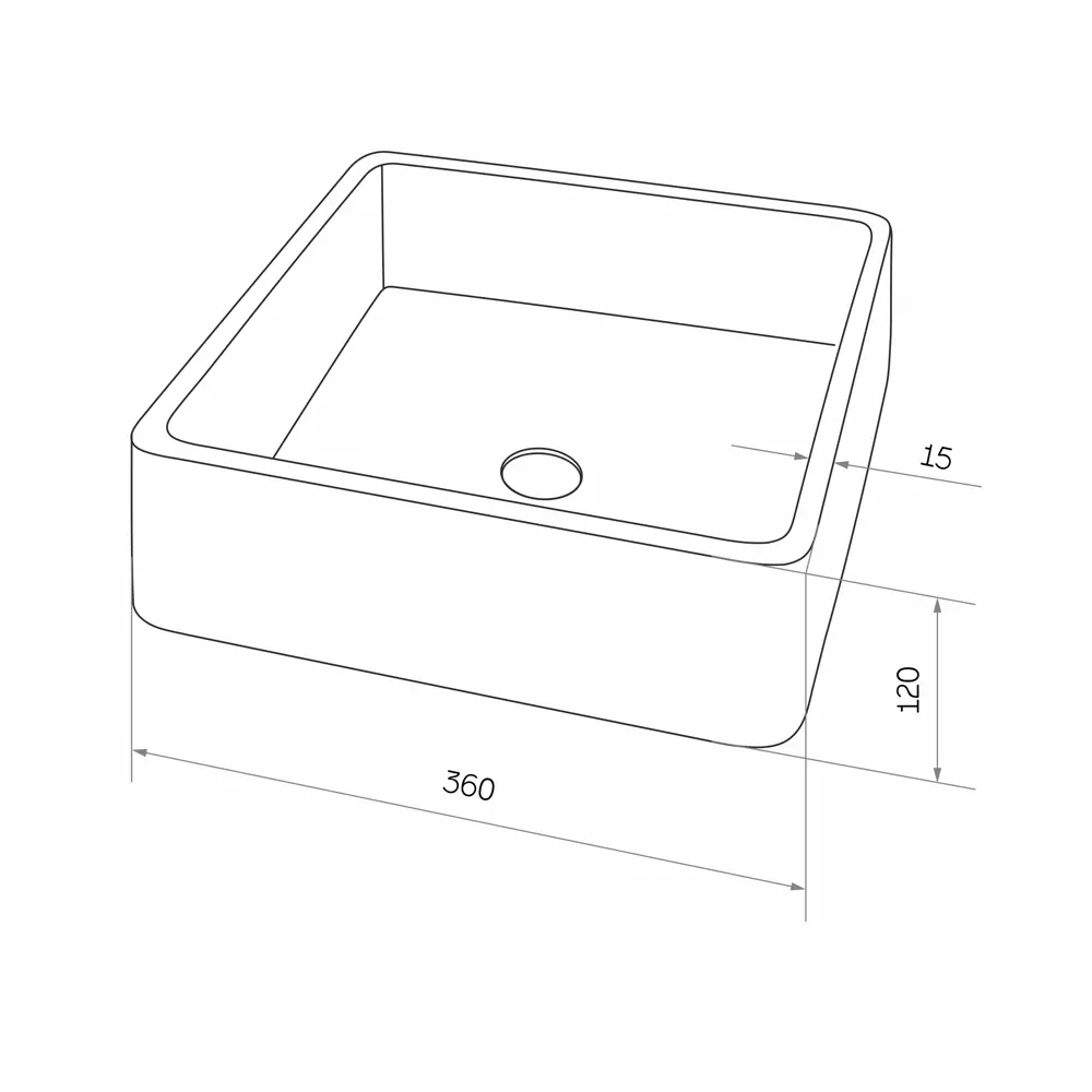 Раковина Square накладная 36x36 см цвет белый матовый Santreyd STLM-2211663 - Вид №6