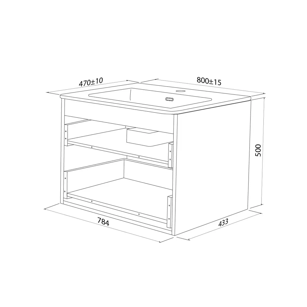 IDDIS Lahta - Подвесная тумба 80 см серого цвета с керамической раковиной 89371284 STLM-1581620 - Вид №8
