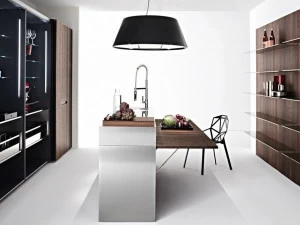 Elmar Отдельностоящий кухонный модуль из стали и дерева с полками Slim