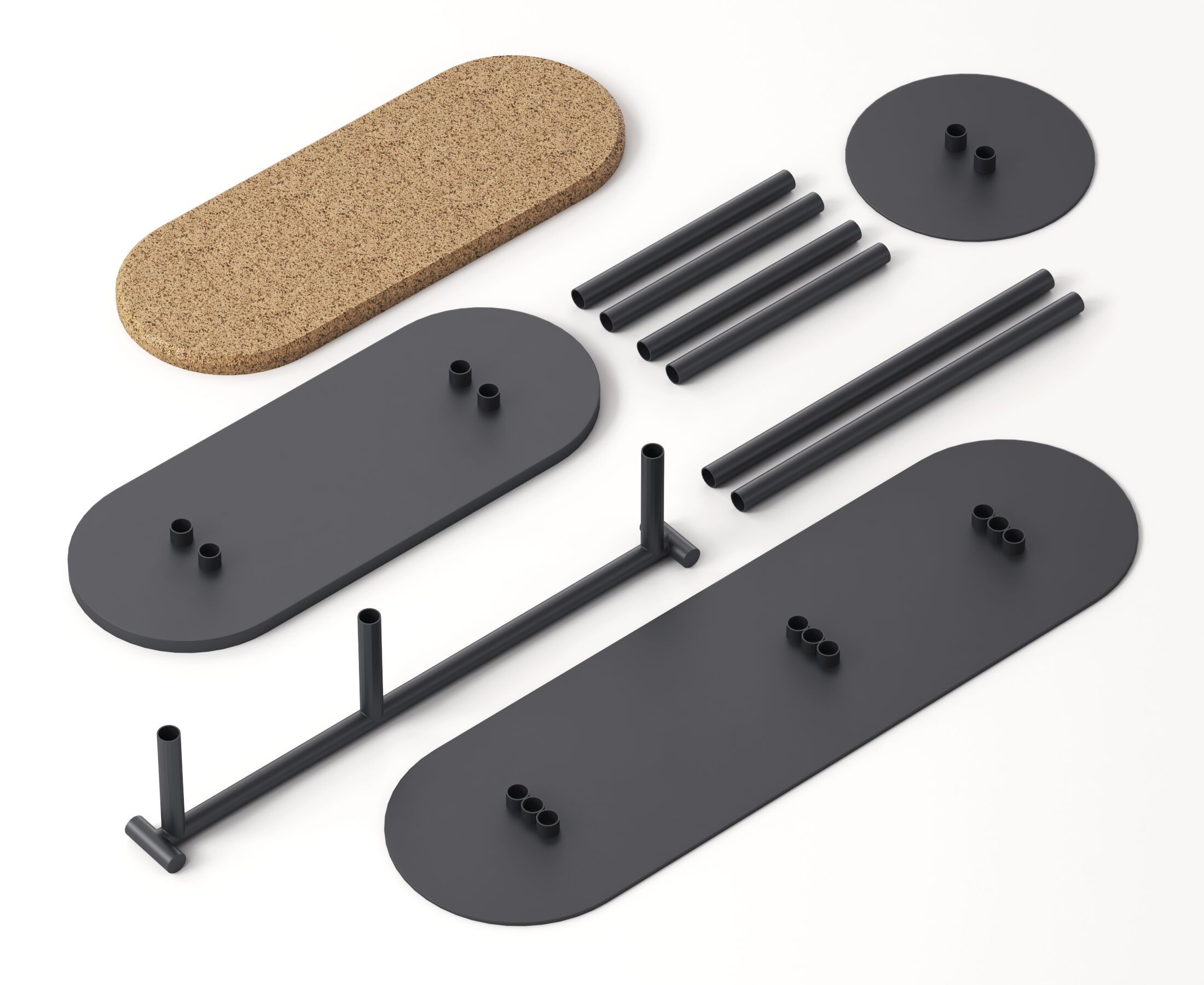 Стальная и пробковая садовая скамейка с журнальным столиком Joyf точка ARCH-00150615 - Вид №6