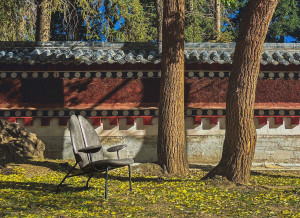 Кожаное кресло с подлокотниками