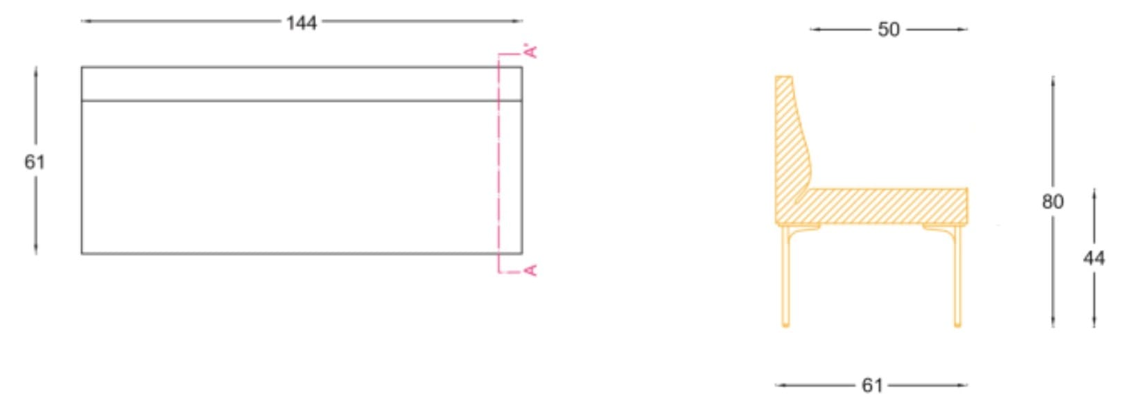 Модульная скамья из ткани со спинкой SITIA Laguna ARCH-00146120 - Вид №24