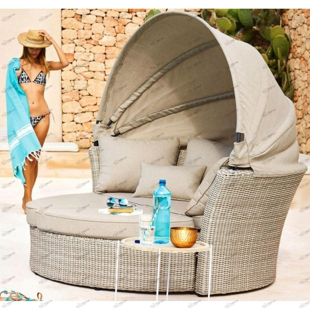 Диван-трансформер из искусственного ротанга бежевый Afina AFINA  00-3957591 Бежевый 