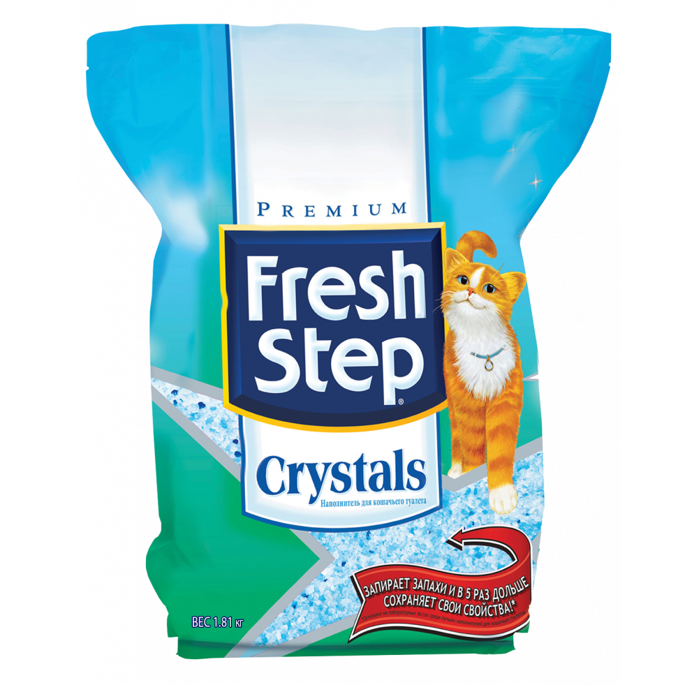 Т00001988 Наполнитель для кошачьего туалета силикагелевый впитывающий 1,81кг Fresh Step 