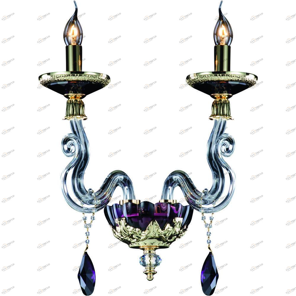 Бра Divinare Simona 5125/12 AP-2 DIVINARE СВЕЧА 077578 Прозрачный;фиолетовый 