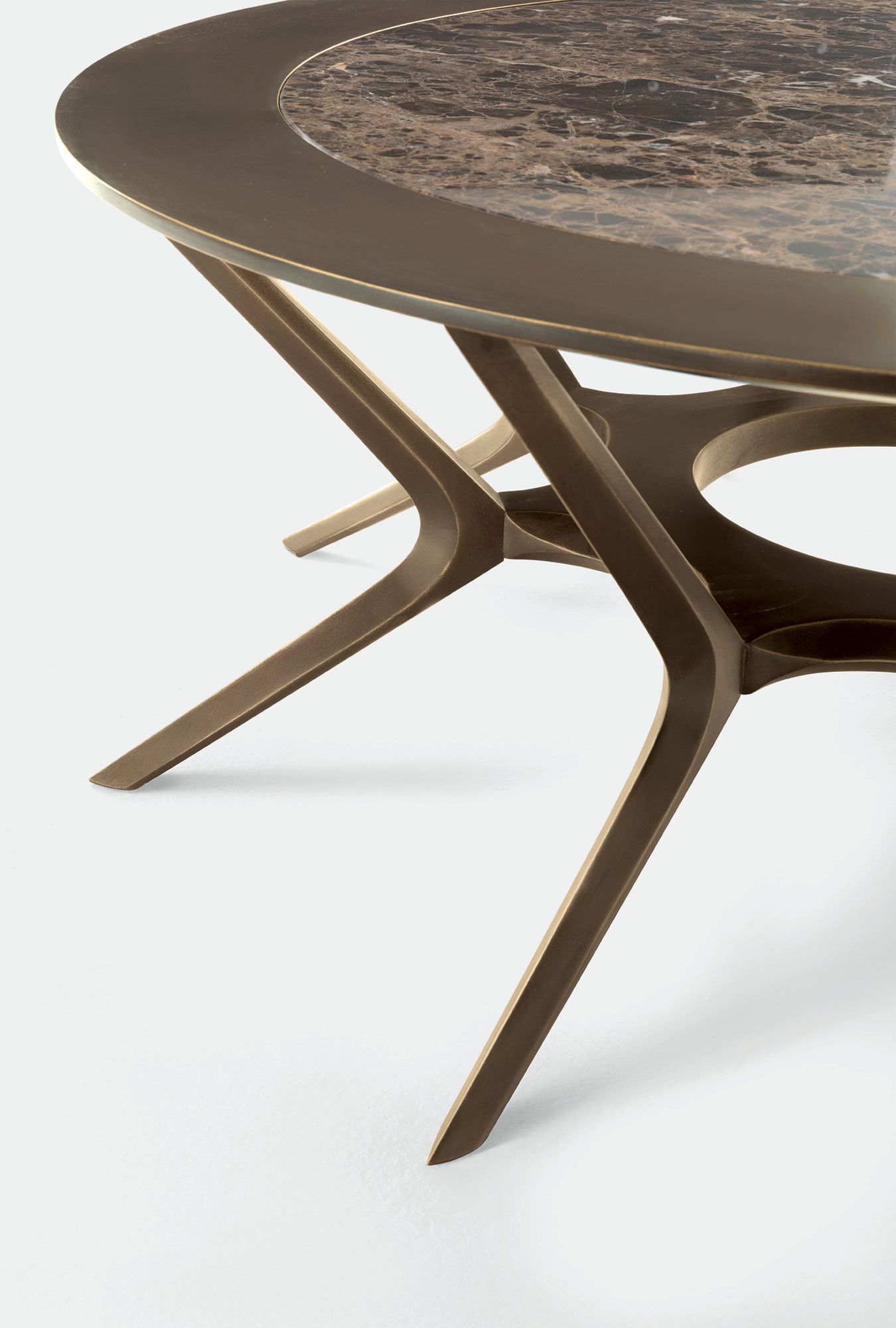 Круглый журнальный столик из мрамора и дерева Vittoria Frigerio DUCCI ARCH-00072772