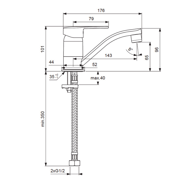 BA276AA Смеситель для умывальника VIDIMA LOGIK  - Вид №1