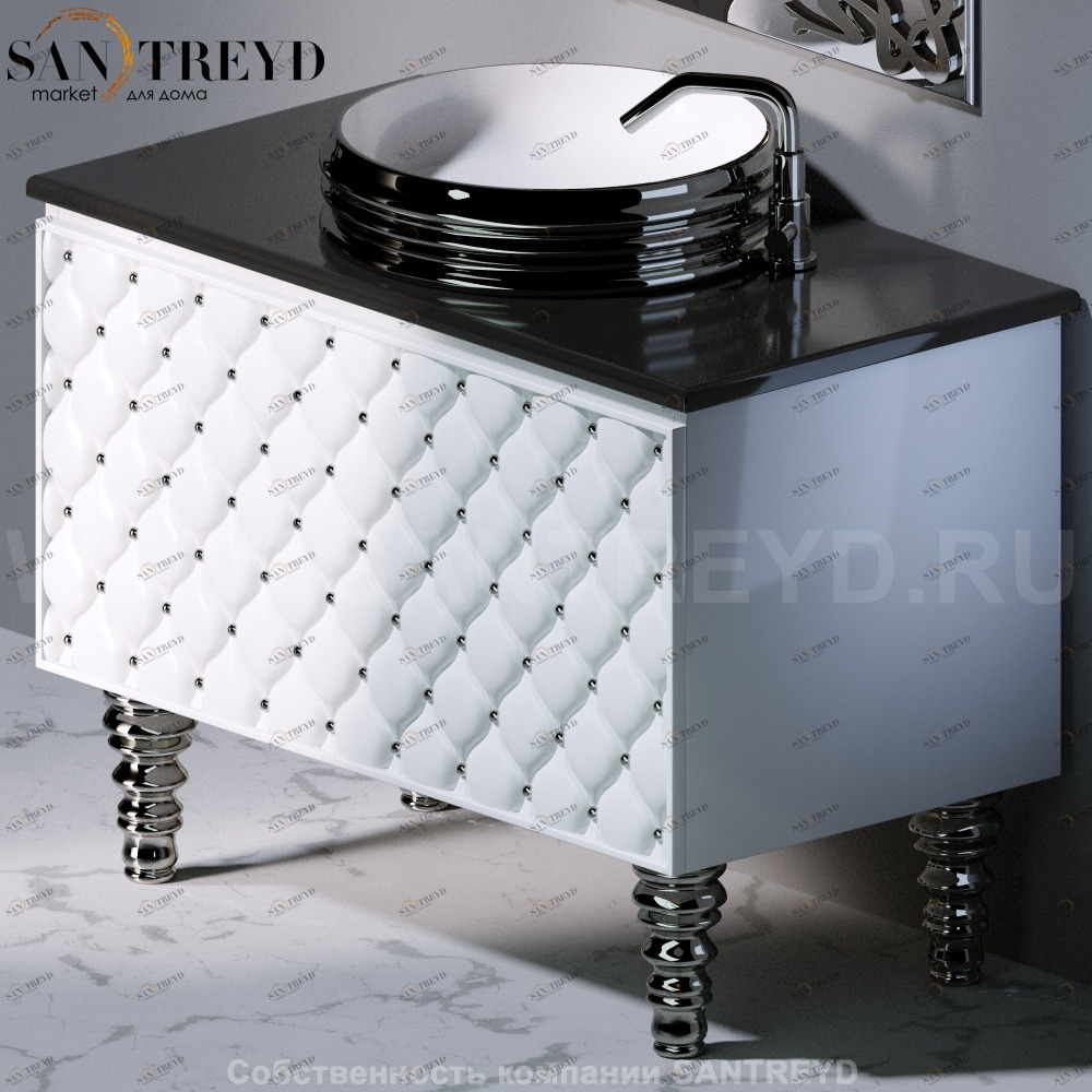 Ящик C290C CLASS с белым фасадом и хромированными вставками AeT ITALIA GLASS C290C100P